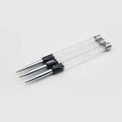 China Nail Art Liner Brush Nylon Customizable Nail GUYO Wholesale Price Rhinestone Handle Logo for sale