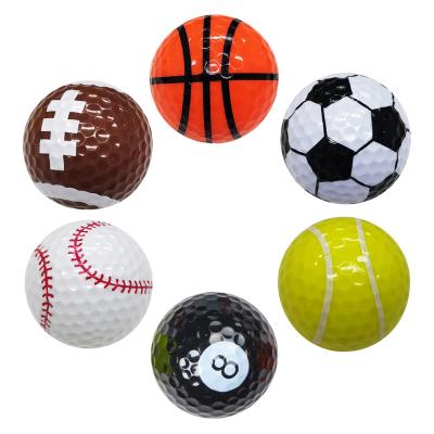 China Yamato Novelty Golf Balls 6 Pack Unique Designs Funny Cute Sports Multi Patterns Golf Gifts Set For Golf Practice Training GEFQ01-SPORTS for sale