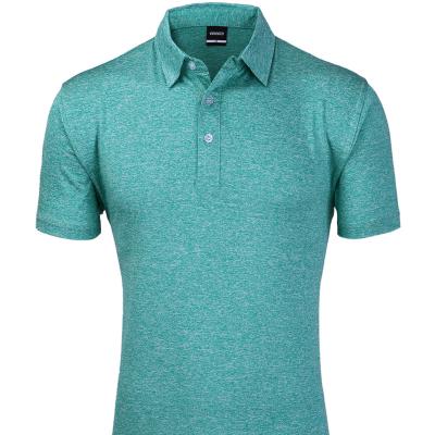 China Hot Sale Anti-Wrinkle Golf Shirts Golf Polo Polyester Spandex For Men Shortsleeve Quick Dry Polo With Custom Logo for sale