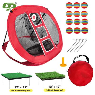 China Promotional Mini Golf Mat Portable Golf Practice Sets Wholesale Golf Balls Tee Training Aid Golf Net for sale