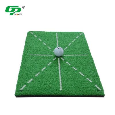 China New Durable Factory Style Golf Practice Hitting Mat Indoor Outdoor Golf Driving Mat Mini Golf Swing Mat With Alignment Lines for sale