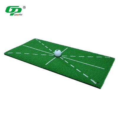 China Factory Durable Sales Portable Golf Swing Detection Hitting Golf Mat Mini Golf Mat Driving Range With Alignment Lines for sale