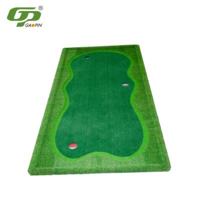 China Indoor& Outdoor Golf Putting To Practice Custom Putting Green Mat 150cm X 300cm Turf Golf Simulator With Raised Edges for sale