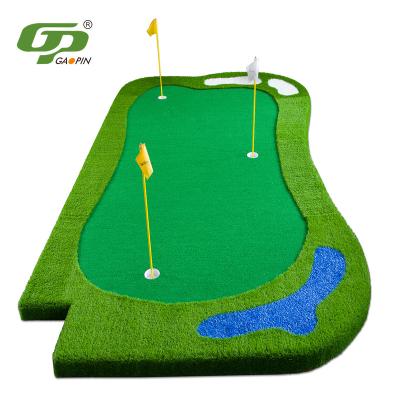 China Indoor& Outdoor Golf Putting Practice Mini Golf Court /Turf Golf Putting Green Mat Simulator With 10CM Thicken Base for sale