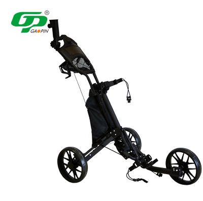 China New Style Portable Factory Wholesale Hand Push Golf Cart Rolls Golf Cart Foldable Three Bag With Umbrella Holder for sale