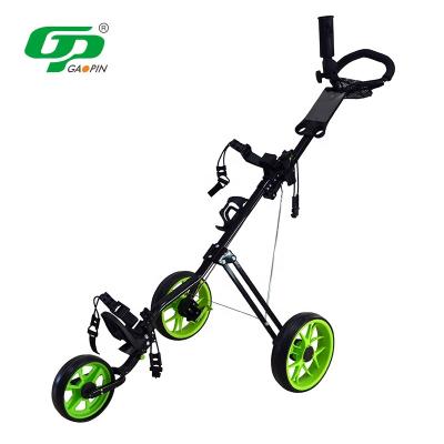 China Outdoor Foldable Outdoor Push Cart 3 Wheels Foldable Outdoor Golf Game Golf Game Golf Trolley Lightweight Push Cart for sale