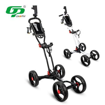 China Aluminum+Plastic Hot Selling 2 3 4 Wheel Push Golf Cart Foldable Hand Pull Golf Cart Wholesale Cart for sale