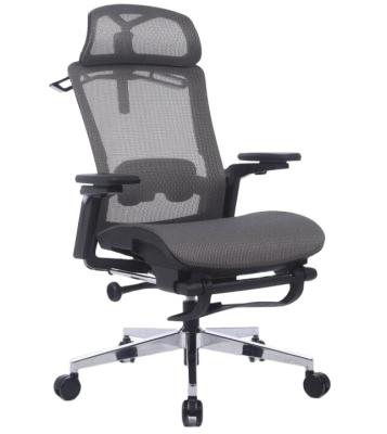 China (Size) Mesh Modern Ergonomic Swivel Chair adjustable with headrest and back coat hanger for sale