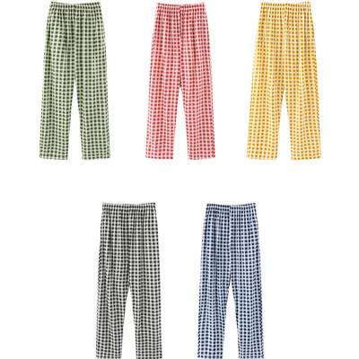 China QUICK DRY Women Cotton Pajamas Sleep Bottoms Casual Plaid Long Pants Sleepwear for sale