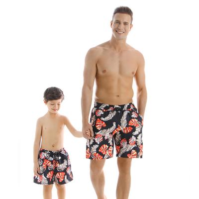 China 2021 Hot Selling Dad Son Swimwear Family Swimwear Dad Son Breathable Swimwear Beach Matching Shorts Pants for sale