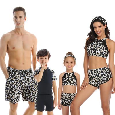 China Newest Breathable Family Swimwear Matching Designs Two Piece Dad and Me Bikini Set Beach Shorts Trunks for sale