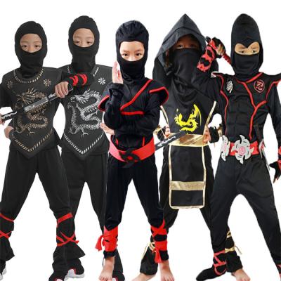 China Black Ninja Cosplay Costume Boys Cosplay Costume Kids Christmas Halloween Ninja Warrior Costume for sale