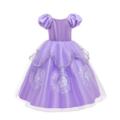 China Soft Material Children's Environmentally Friendly Sophia Princess Dress Halloween Birthday Dress Up Girls' Little Princess Sofia Dress for sale