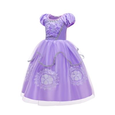 China Halloween Sophia Princess Sleeve Poncho Birthday Dress Baby Sophia Short Dress Kids Eco-friendly Dress Soft Material for sale