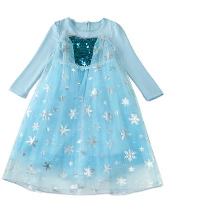 China Princess Dress Queen Performances Cosplay Costume Dress Up Long Sleeves Princess Elsa Dress Halloween Costume for sale