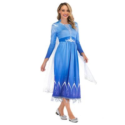 China New Performances style elsa dress for women adult elsa princess clothes halloween elsa costume for sale