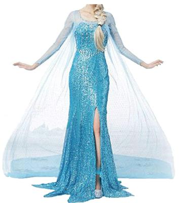 China Fancy Dress Elsa Princess Dress Halloween Adult Cosplay Party Costume Halloween Dress Up Anna Elsa Costume For Women for sale