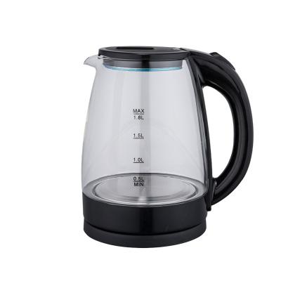 China 360 Degree Rotation Base 1.8L New Promotional Electric Boiling Pot Drinking Water Pot Electric Glass Kettle Hotel Base for sale