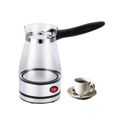 China Glass Body 0.5L 600W Electric Turkish Pot Hotel Premium Coffee Pot Portable Electric Coffee Kettle Food Grade Material for sale