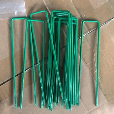 China Sharp Heads Duoli Factory Customized Galvanized Garden Green U Shaped Nails for sale