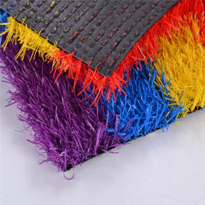 China Anti-agent 20mm / 25mm Colorful Runway Artificial Grass For Kindergarten / Garden / Playground for sale