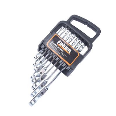 China Multi Functional Wholesale Flexible Combination 8PCS Ratchet Wrench Set 8,10,12,14,17,19mm for sale