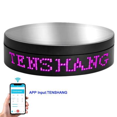 China Plastic+Glass+LED Led Display Stand 360 Degree Rotating Display Stand Watch Jewelry Cosmetics Phone Electric Showcase Turntable For Product Display for sale