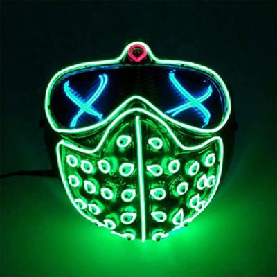 China Halloween/Masquerade/Party/Party Hot Selling Halloween Wholesale Amazon Concert Rave LED Light Up Face Mask With Red Green Blue Mask for sale