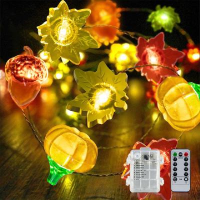 China 3D 8 Modes 3D Pumpkin Maples Acorns String Lights Thanksgiving Harvest Decor Lights Fall Garland With Lights Decorations For Indoor for sale