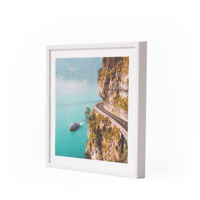 China 2022 Best Selling Italy Style 8*8 Inch Wall Hanging Environmentally Friendly Plastic Tiles White Plastic Photo Frame High Quality Color Plastic Frame for sale