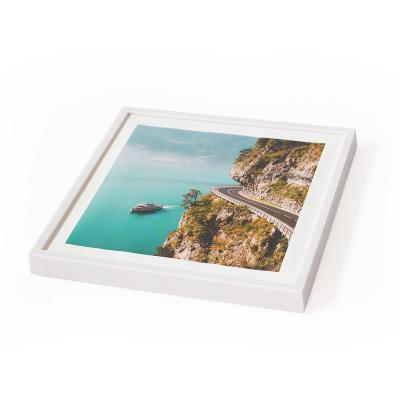 China Factory Supply 8*8 Inch ABS Tiles Materials Picture Frame Direct Plastic Modern Plastic Wall Decor Guangdong White Plastic View for sale