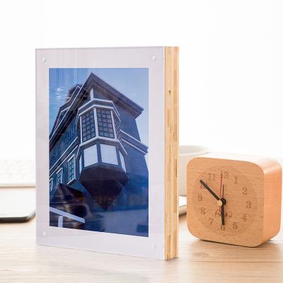 China Modern Customize Natural Bamboo Acrylic Picture Frames Photo For Baby for sale