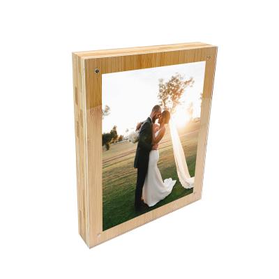 China Wholesale America Style 4*6 6*8 Inch Table Stand Modern Chinese Picture Frame Picture Frame Magnetic Acrylic Bamboo Photo Frame for sale