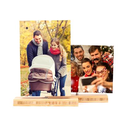 China Environmental Friendly Table Design Hot Sale 4*6 America Style Best Price Rotating Photo Frame Company Bamboo Rorating Picture Frame for sale