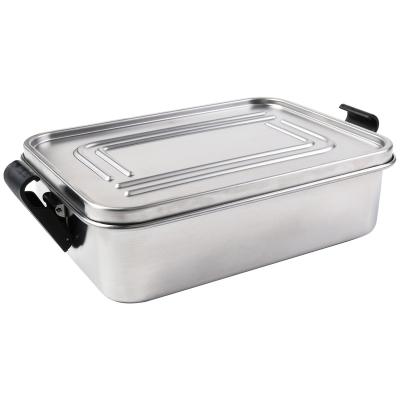 China Europe Aohea Food Storage 8/18 Stainless Steel 304 Lunch Box 2 Compartments BPA Free for sale