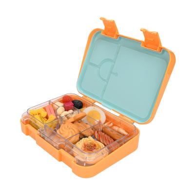 China Minimalist Aohea Multicolor Square Lunch Box With Leakproof Ice Pack 4 Compartment Kids Ice Packs Lunch Box for sale