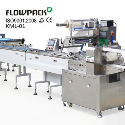 China Food Flow Wrapping Full Automatic Horizontal Biscuit Packing Line for sale