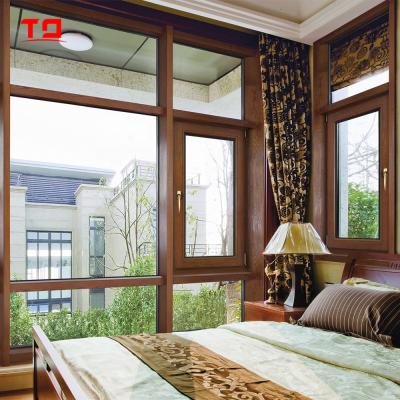 China Triple Glazed Swing Window Soundproof Window Casement Aluminum Clad Wooden Window for sale