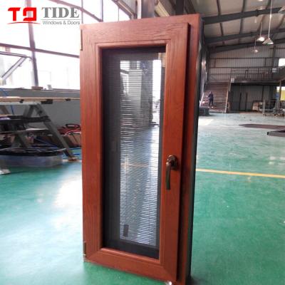 China Aluminum wood swing jalousie window frame for residencial department houses for sale