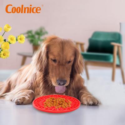 China Amazon Sustainable Silicone Outdoor Indoor Anti-Swallow Pet Slower Food Feeding Dishes Non Slip Slow Feeder Bowl for sale