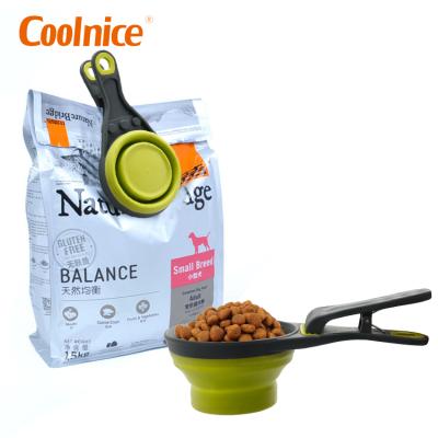 China PP Non-automatic Plastic Dog Cat Folded Food Scoop Spoon Sealing Clip Shovel Manufacturers for sale