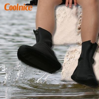 China Long Shoe Covers Snow Rain Sleeve Shoe Covers Silicone Waterproof Collapsible Protective Overshoes for sale