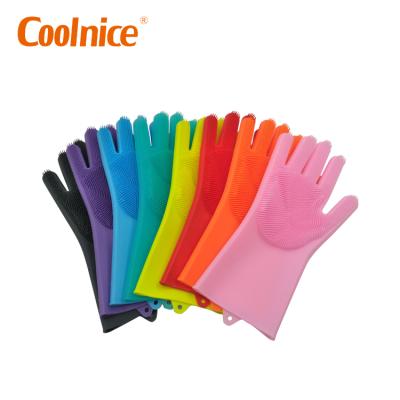 China Eco-friendly Silicone Dish Washing Gloves Durable Silicone Washing Gloves for sale