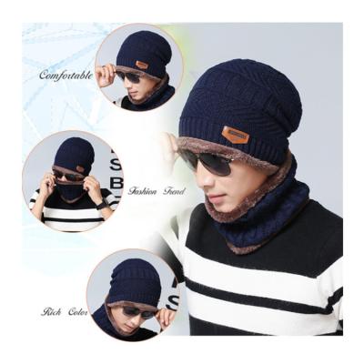 China COMMON Fashon Fleece Striped To Thicken Outdoor Beanie Knitted Cap Winter Beanies Men's Ski Hat Winter Wool Hat for sale