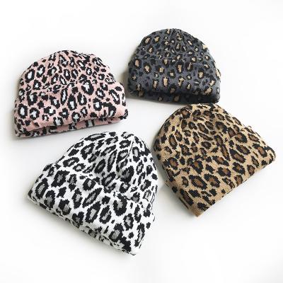 China 2021 COMMON Fashion Ladies Winter Hat Knitted Hats Women's Casual Acrylic Beanie Hat New Warm Leopard Knit for sale