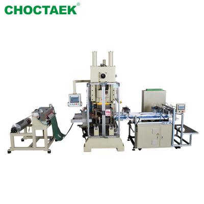 China food & Beverage plant 60T aluminum foil pneumatic punching machine+feeder+mold container making machine for sale