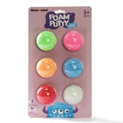 China Ease Stress Factory Price Non Dry Foam Putty 18g Small Colored Snow Putty For Kids for sale