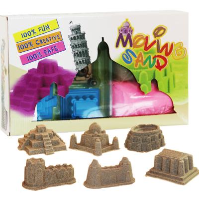 China Relieve Stress Accept OEM Funny Magic Play Sand Set Educational DIY Play Sand With 6 Patterns for sale