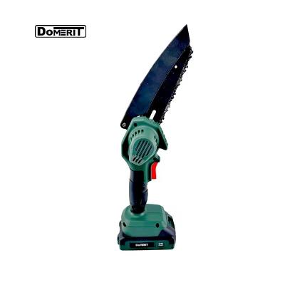 China Wood Saw High Quality DoMERIT 21V One Handed 6 Inch Lithium Battery Chain Saw Cordless Electric Mini Chainsaw for sale