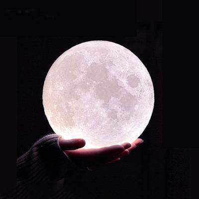 China Modern 3D Printing Moon Lamp Rechargeable LED Night Light For Photo/Texts Wholesale Custom Moon Lamp for sale